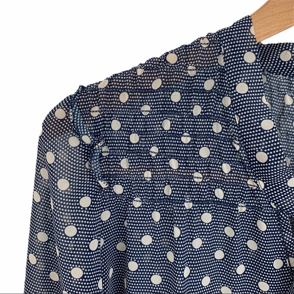 MAX STUDIO | Navy Polka Dot Blouse NWOT - Picture 11 of 12